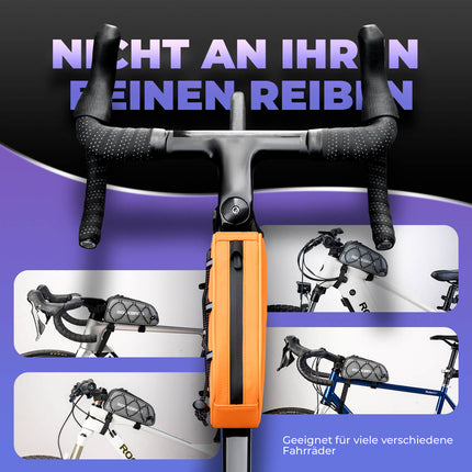 Oberrohrtasche 1 L Vollständig Reflektierend Weiß/Orange