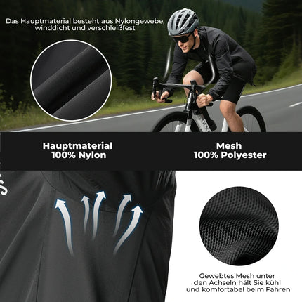 Herren Leichte Fahrradjacke Atmungsaktiv Frühling