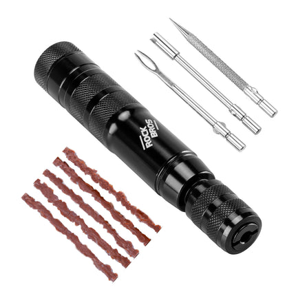 Tubeless Reifenpannenset mit Gummistopfen, Aluminiumgehäus, Griff