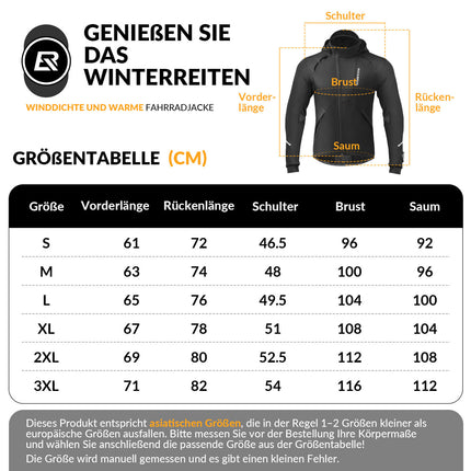 ROCKBROS Winter Fahrradjacke Winddicht – Mit TPU-Touchscreen-Bedienung