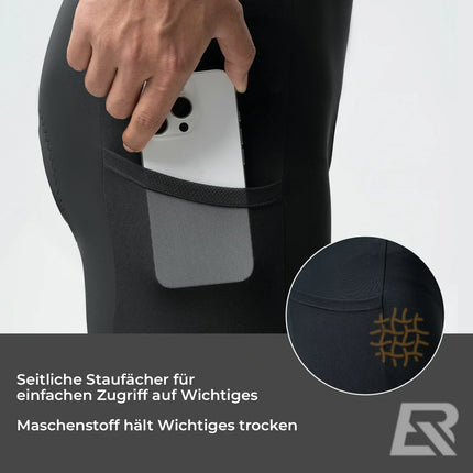 Radlerhose Herren Gepolstert, Fahrradhose Kurz, Bib Shorts mit Träger, Radsport Trägerhosen