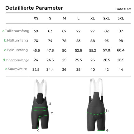 Radlerhose Herren Gepolstert, Fahrradhose Kurz, Bib Shorts mit Träger, Radsport Trägerhosen