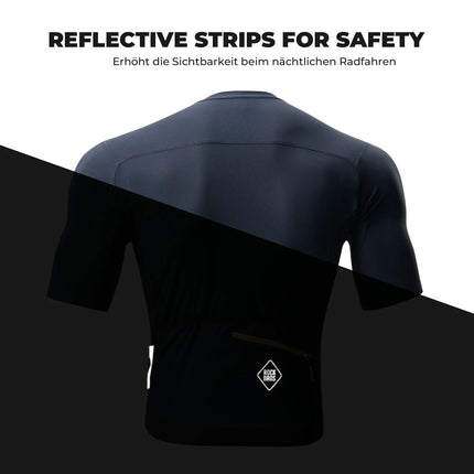 Radtrikot Kurzarm Herren, Atmungsaktives schnelltrocknendes Rennrad Trikot