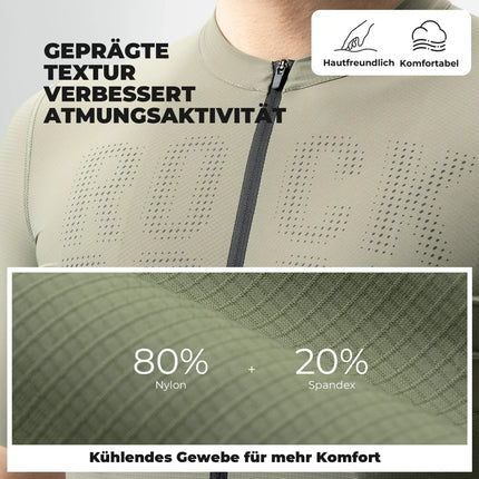 Radtrikot Kurzarm Herren, Atmungsaktives schnelltrocknendes Rennrad Trikot