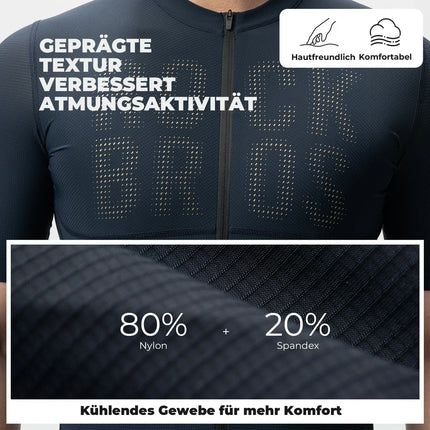 Radtrikot Kurzarm Herren, Atmungsaktives schnelltrocknendes Rennrad Trikot