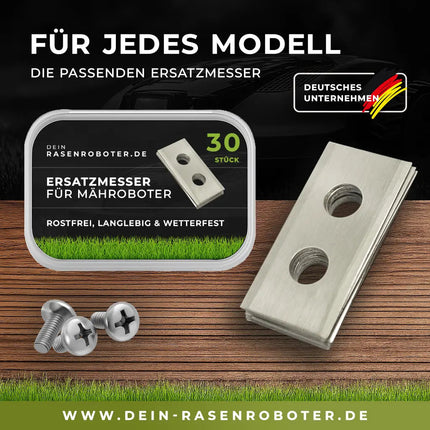 30 rostfreie Edelstahl Ersatz-Messer-Klingen 2-Loch, für Redkey MGC500