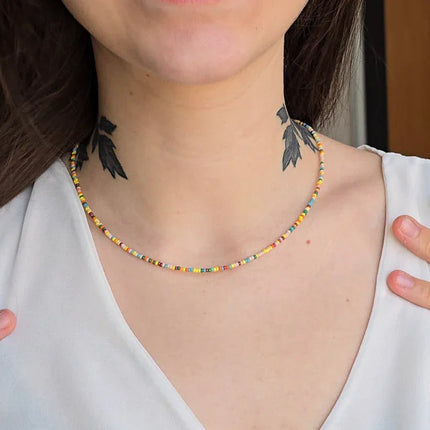 Perlenkette Regenbogen Boho