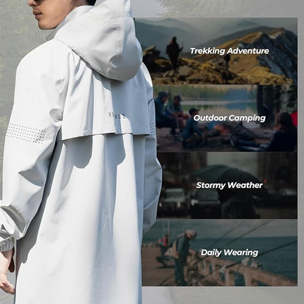 Regenjacke Wasserdichte Atmungsaktiv Regenponcho Regenmantel Windjacke