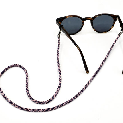 Brillenband 3,8mm Rosa Blau Gemustert