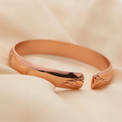 Magnetschmuck Kupfer Armreif mit Rosenmotiv