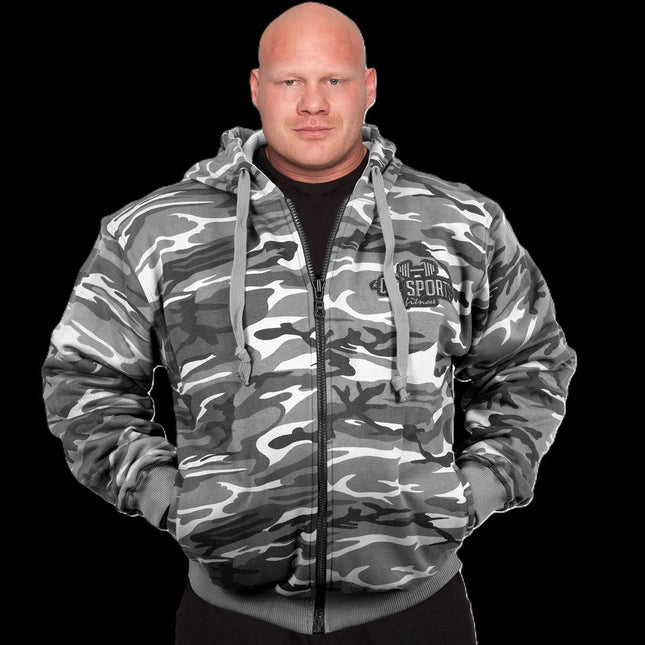Zip-Hoodie - Unisex - Camouflage Schnee Weiß - C.P. Sports - S15