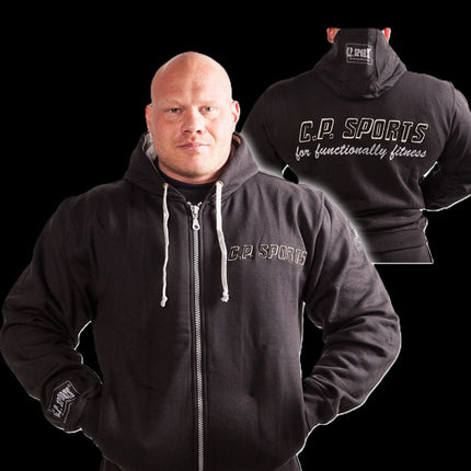 Zip-Hoodie -Unisex- Schwarz / Weiß - C.P. Sports - S15