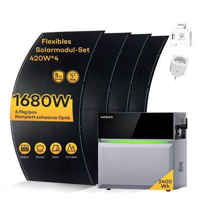 Sunpura S2400 - Hybrid Stromspeicher, AI-HEMS, stapelbar, dynamischer Strompreis, DC & AC gekoppelt