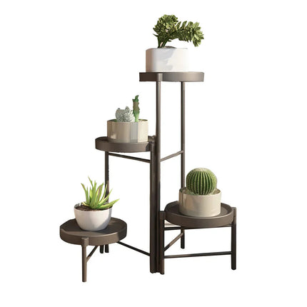 Faltbarer Eckiger Pflanzenständer Metall – 3/4 – stöckiges Blumenregal für Indoor & Outdoor – Klappbares Pflanzenregal für Balkon, Terrasse & Garten