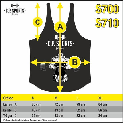 Tank Top - 3xStück / Oder Einzeln +Turnbeutel - Weiß - C.P. Sports - S710