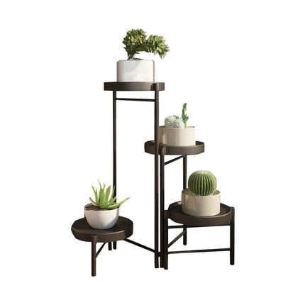 Faltbarer Eckiger Pflanzenständer Metall – 3/4 – stöckiges Blumenregal für Indoor & Outdoor – Klappbares Pflanzenregal für Balkon, Terrasse & Garten