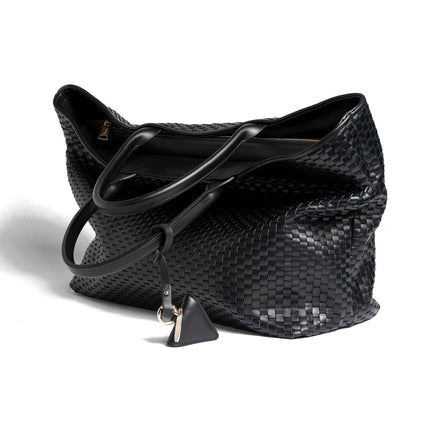 '60' Large Tote Bag with Zip Black