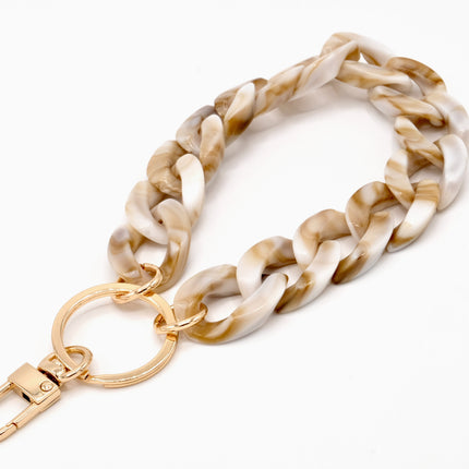 Schlüsselanhänger mit Karabiner Beige