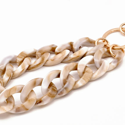 Schlüsselanhänger mit Karabiner Beige