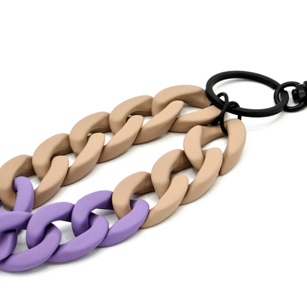 Schlüsselanhänger mit Karabiner "RUBBER EDITION" Beige/Lila