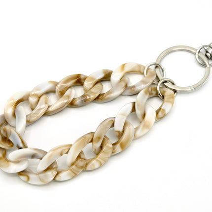 Schlüsselanhänger mit Karabiner Beige