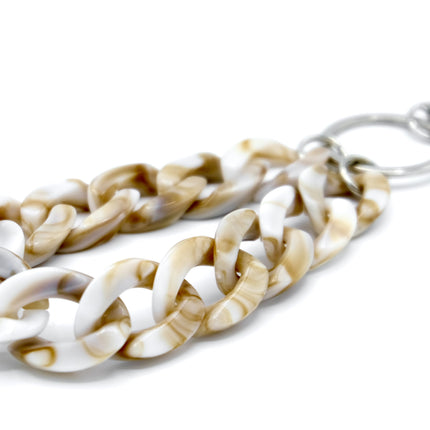 Schlüsselanhänger mit Karabiner Beige