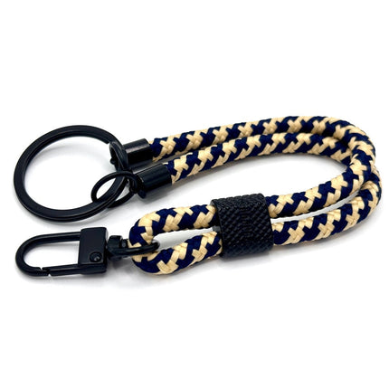 Schlüsselanhänger mit Karabiner Blau/Beige