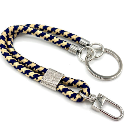 Schlüsselanhänger mit Karabiner Blau/Beige