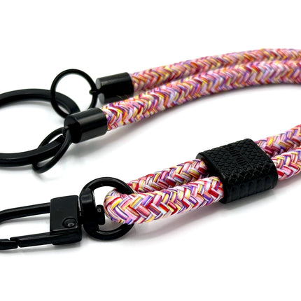 Schlüsselanhänger aus Seil mit Karabiner Bunt