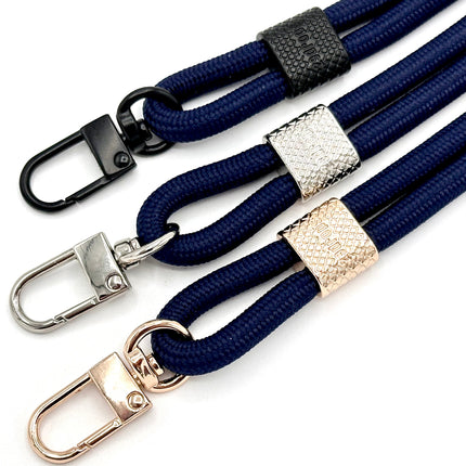 Schlüsselanhänger aus Seil mit Karabiner Dunkelblau
