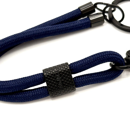Schlüsselanhänger aus Seil mit Karabiner Dunkelblau