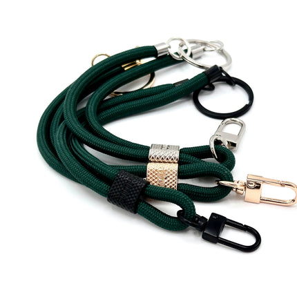 Schlüsselanhänger aus Seil mit Karabiner Dunkelgrün
