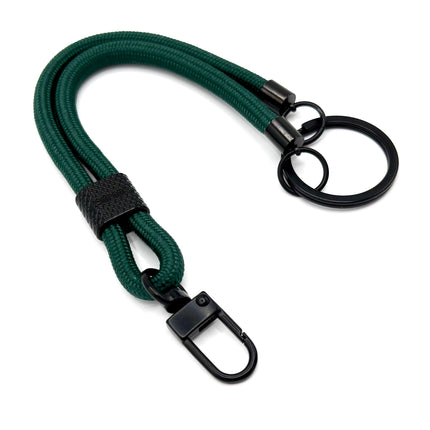 Schlüsselanhänger aus Seil mit Karabiner Dunkelgrün