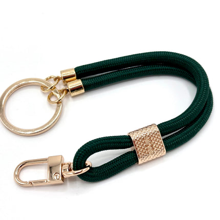 Schlüsselanhänger aus Seil mit Karabiner Dunkelgrün