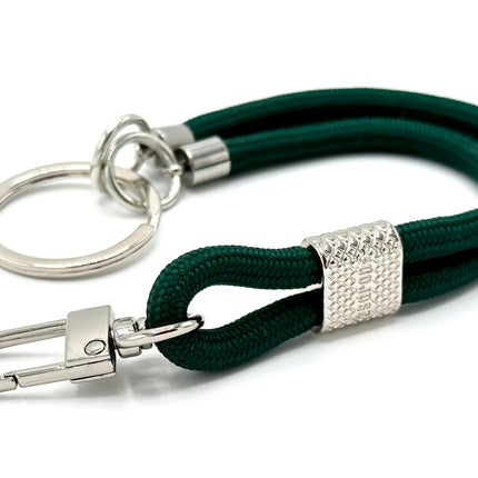 Schlüsselanhänger aus Seil mit Karabiner Dunkelgrün