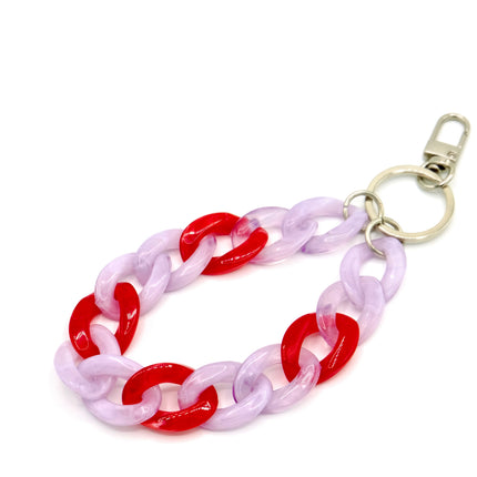 Schlüsselanhänger mit Karabiner Lila/Rot