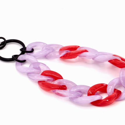 Schlüsselanhänger mit Karabiner Lila/Rot