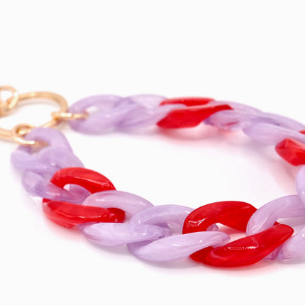Schlüsselanhänger mit Karabiner Lila/Rot