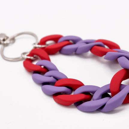 Schlüsselanhänger mit Karabiner "RUBBER EDITION" Lila/Rot