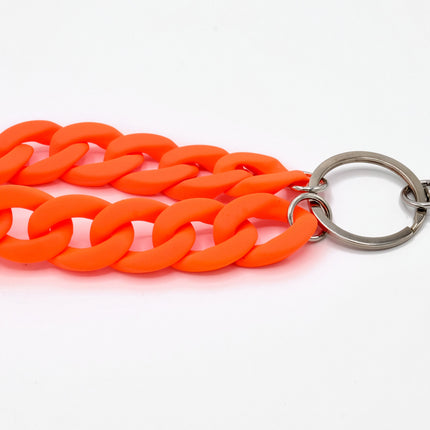 Schlüsselanhänger mit Karabiner "RUBBER EDITION" Neon-Orange