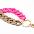 Beige / Neon Pink / Gold