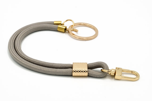 Schlüsselanhänger aus Seil mit Karabiner Schlamm