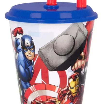 Avengers Marvel Plastikbecher mit Strohhalm für Kinder