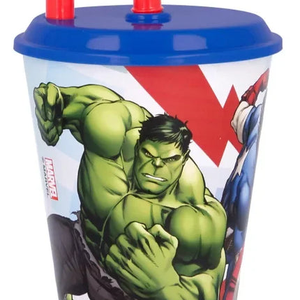 Avengers Marvel Plastikbecher mit Strohhalm für Kinder
