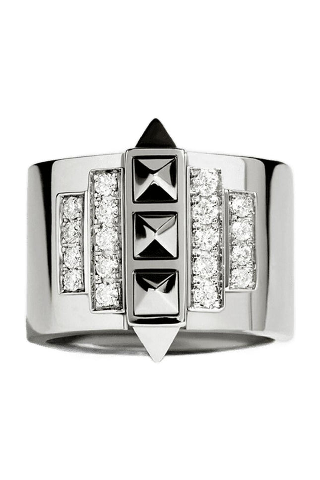 Ring Rockaway Pinky 5 Picots aus Diamanten/Silber