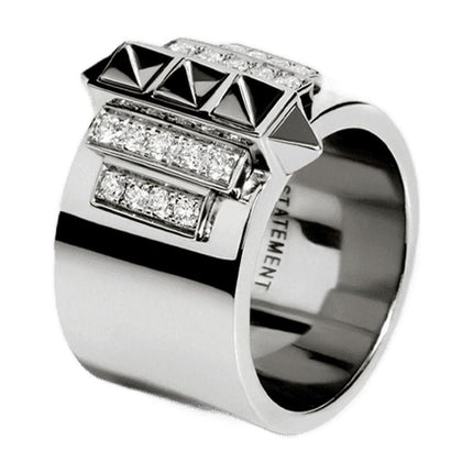 Ring Rockaway Pinky 5 Picots aus Diamanten/Silber