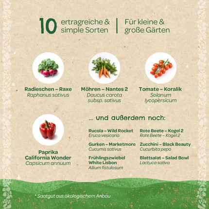 BIO-Saatgut-Set "Gartengemüse"