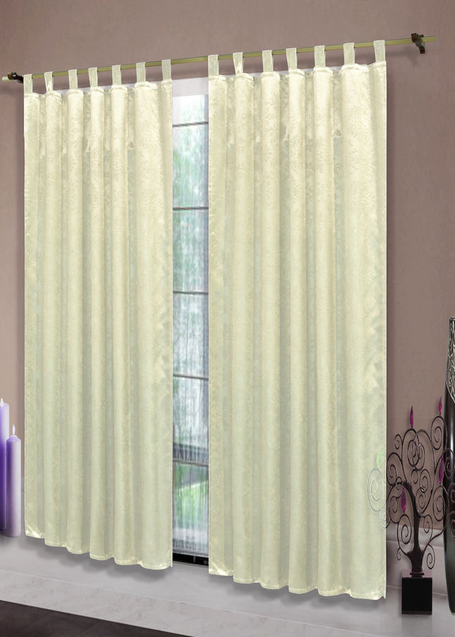 Satin Emboss / Reliefprägung bemustert Vorhang Gardine Barock  -20380- Blickdicht zum Verdunkeln mit Schlaufen und eingenähtem Kräuselband,  (Höhe x Breite in cm) 20380