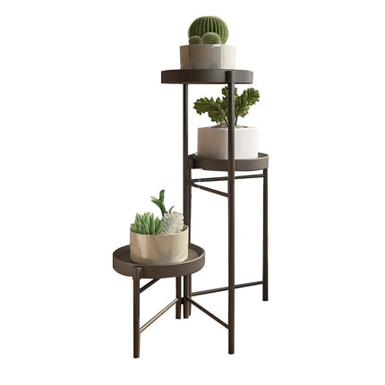 Faltbarer Eckiger Pflanzenständer Metall – 3/4 – stöckiges Blumenregal für Indoor & Outdoor – Klappbares Pflanzenregal für Balkon, Terrasse & Garten