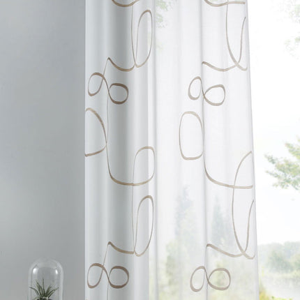 Schal Gardine Ösen Bursa Transparent Linienmuster Ösen Voile 10000149